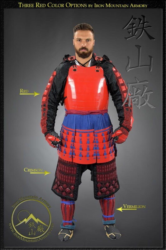 Samurai Armor Vermilion Red and Crimson color options
