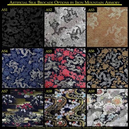 Artificial Silk Brocades for Samurai Armor and Clothing by Iron Mountain Armory